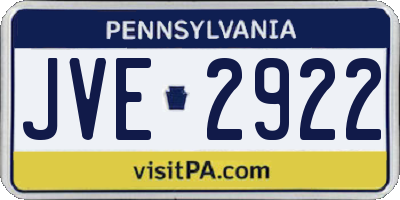 PA license plate JVE2922