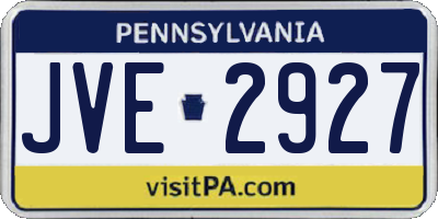 PA license plate JVE2927