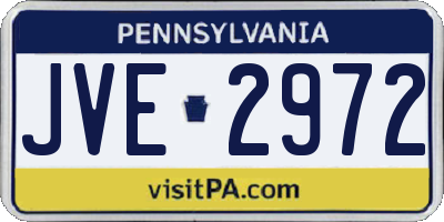PA license plate JVE2972