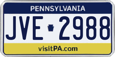 PA license plate JVE2988