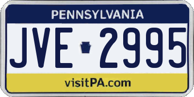 PA license plate JVE2995