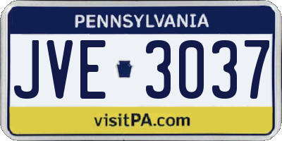PA license plate JVE3037