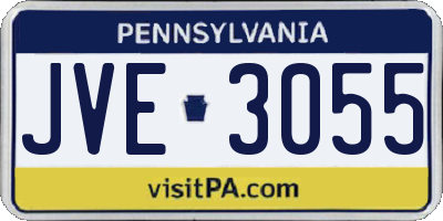 PA license plate JVE3055