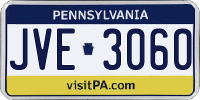 PA license plate JVE3060