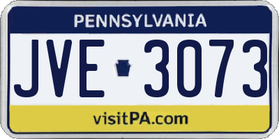 PA license plate JVE3073