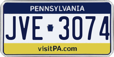 PA license plate JVE3074