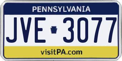 PA license plate JVE3077