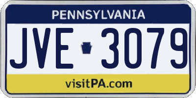 PA license plate JVE3079