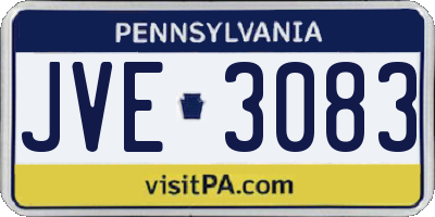 PA license plate JVE3083