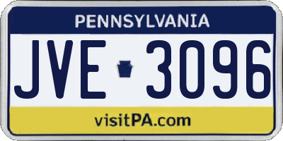PA license plate JVE3096