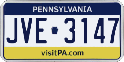 PA license plate JVE3147