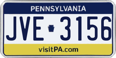 PA license plate JVE3156