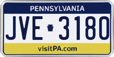 PA license plate JVE3180