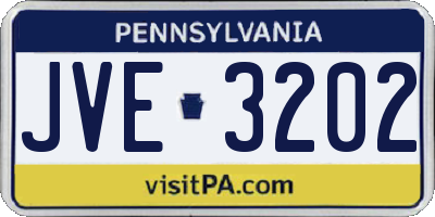 PA license plate JVE3202