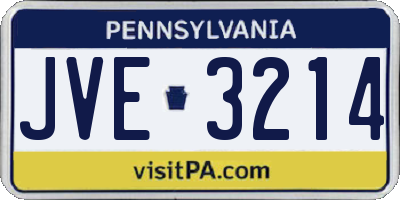 PA license plate JVE3214