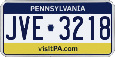 PA license plate JVE3218