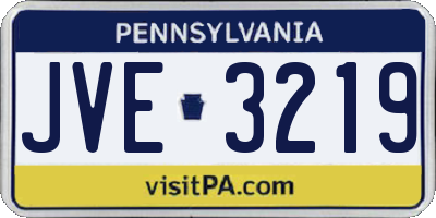 PA license plate JVE3219