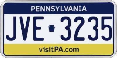 PA license plate JVE3235