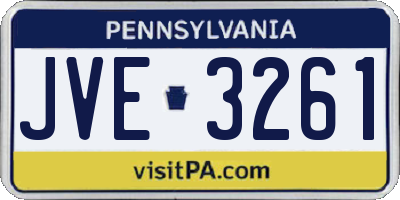 PA license plate JVE3261