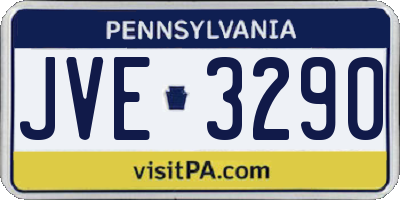 PA license plate JVE3290