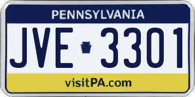 PA license plate JVE3301