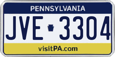 PA license plate JVE3304