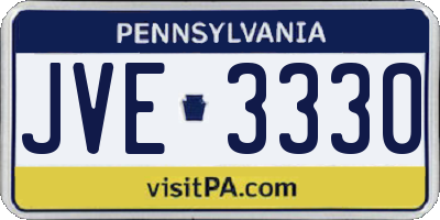 PA license plate JVE3330