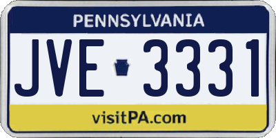 PA license plate JVE3331