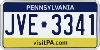 PA license plate JVE3341