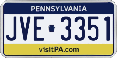PA license plate JVE3351