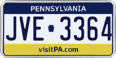 PA license plate JVE3364