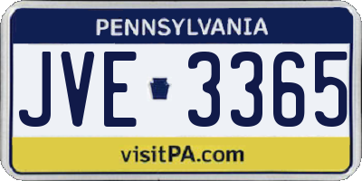 PA license plate JVE3365