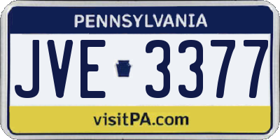PA license plate JVE3377
