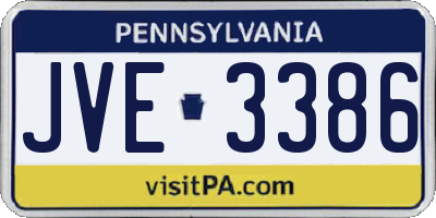 PA license plate JVE3386