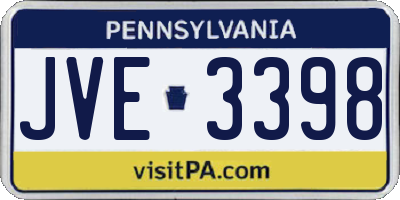 PA license plate JVE3398