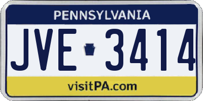 PA license plate JVE3414