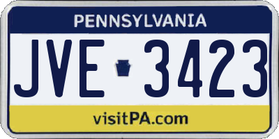 PA license plate JVE3423