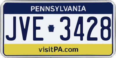 PA license plate JVE3428