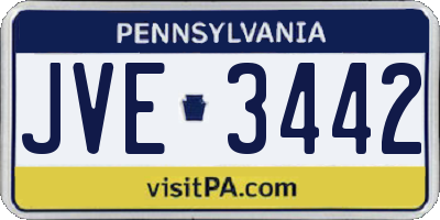 PA license plate JVE3442