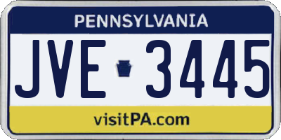 PA license plate JVE3445