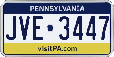 PA license plate JVE3447