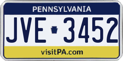 PA license plate JVE3452