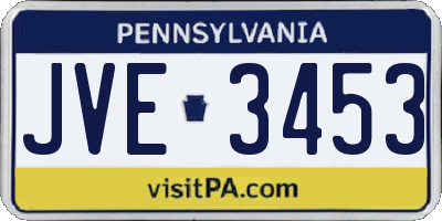 PA license plate JVE3453