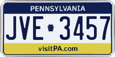 PA license plate JVE3457