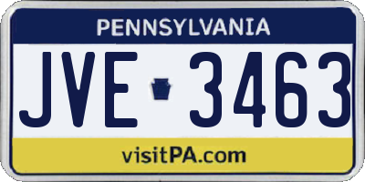 PA license plate JVE3463