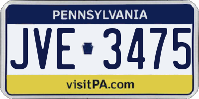 PA license plate JVE3475