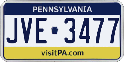 PA license plate JVE3477