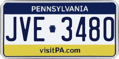 PA license plate JVE3480