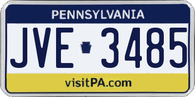 PA license plate JVE3485