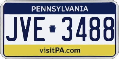 PA license plate JVE3488
